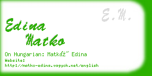 edina matko business card